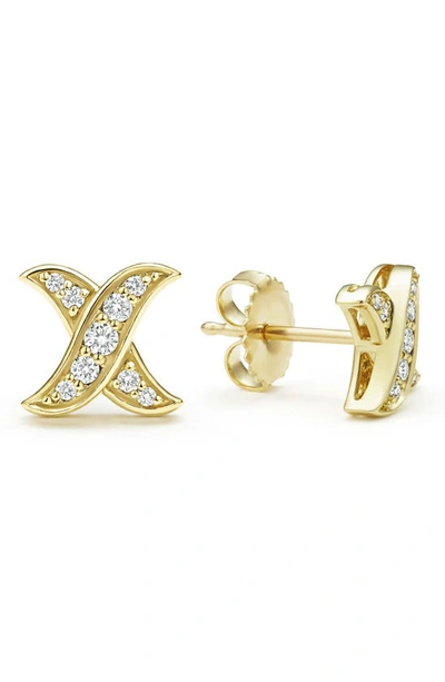 Lagos 18k Yellow Gold Embrace Diamond X Stud Earrings