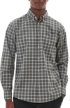 Barbour Lomond Plaid Stretch Cotton Button-down Shirt In Forest Mist