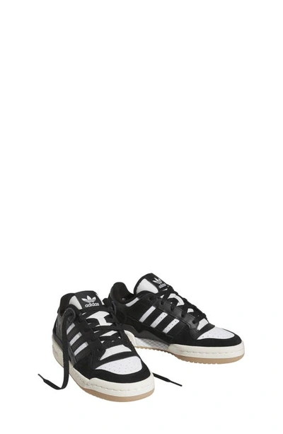 Adidas Originals Kids' Forum Low Basketball Shoe In Black/ White/ Cream White