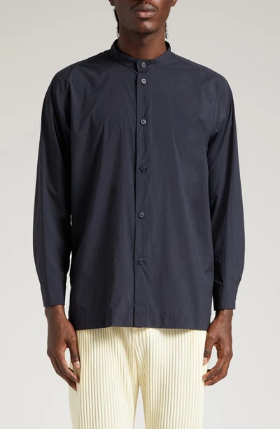 Issey Miyake Packable Wrinkle Resistant Button-up Shirt In 14-charcoal