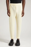 Issey Miyake Montly Colors Pleated Pants In 51-lt.yellow