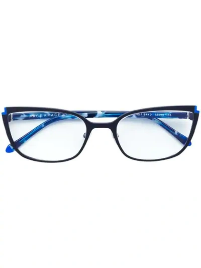 Face À Face Cat Eye Frame Glasses In Blue