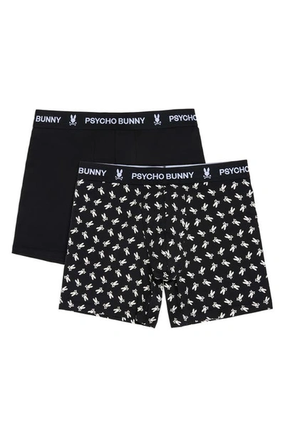 Psycho Bunny Assorted 2-pack Boxer Briefs In Black