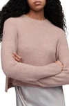 Allsaints Wick Wool Blend Crop Sweater In Pink