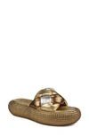 Zigi Shappy Crystal Platform Slide Sandal In Gold Silver L