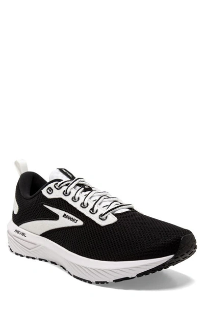 Brooks Revel 6 Hybrid Running Shoe In Black/ White