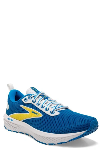 Brooks Revel 6 Hybrid Running Shoe In Blue/ Yellow