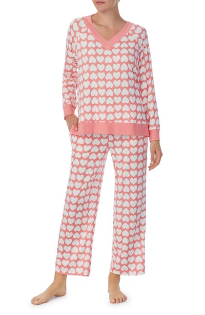 Kate Spade Print Pajamas In Pink/heart