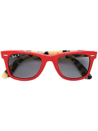 Ray Ban Wayfarer Polarized Sunglasses In Red
