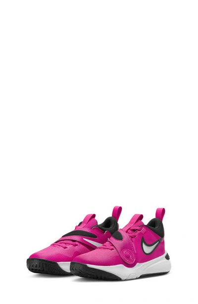 Nike Kids' Team Hustle D 11 Basketball Sneaker In Pink