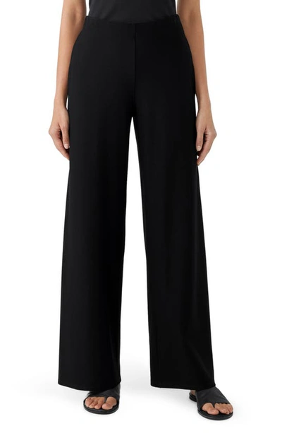 Eileen Fisher High Waist Wide Leg Pants In Black