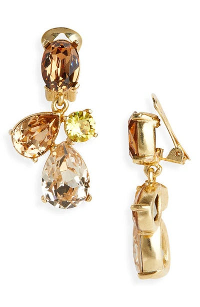Oscar De La Renta Candy Crystal Drop Earrings In Topaz Multi