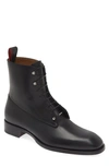 Christian Louboutin Chambeliboot Flat Piercing Detail Boot In Bk01-black