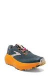 Brooks Caldera 6 Trail Running Shoe In Slate/ Cheddar/ Silver Gray