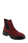 Bueno Darla Lug Chelsea Boot In Dark Red Nubuck