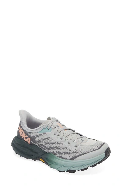 Hoka Speedgoat 5 Trail Running Shoe In Harbor Mist/ Spruce