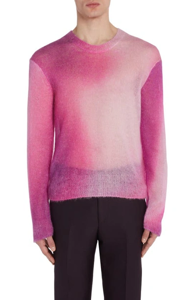 Tom Ford Dégradé Crewneck Mohair Blend Sweater In Dp603 Hot Pink