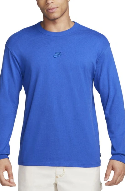 Nike Sportswear Premium Essentials Long Sleeve T-shirt In Game Royal