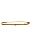 Bottega Veneta Cintura Leather Belt In 7746 Acorn-muse Brass