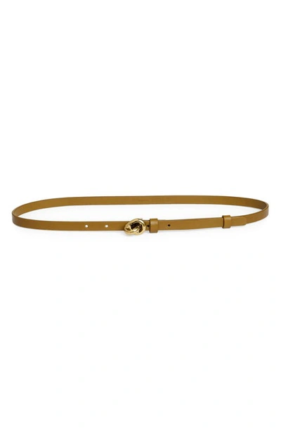 Bottega Veneta Cintura Leather Belt In 7746 Acorn-muse Brass