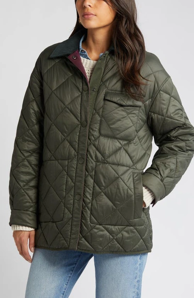 Sam Edelman Reversible Quilted Jacket In Green