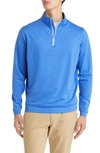 Peter Millar Crafted Stealth Quarter Zip Performance Pullover In Sapphire