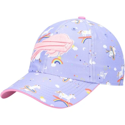 47 Brand Kids' Girls Preschool '47 Purple Buffalo Bills Unicorn Clean Up Adjustable Hat