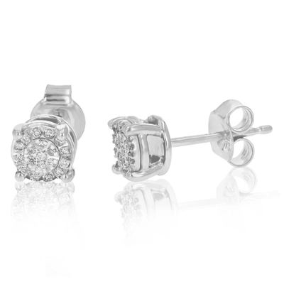 Vir Jewels 1/8 Cttw Stud Earrings For Women, Round Lab Grown Diamond Stud Earrings In .925 Sterling Silver, Pro