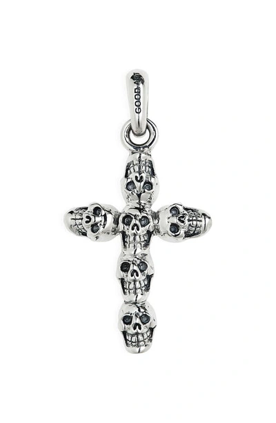 Good Art Hlywd Jack Skull Cross Pendant In Silver