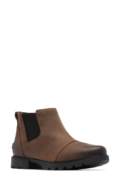 Sorel Emelie Iii Waterproof Chelsea Boot In Tobacco/black
