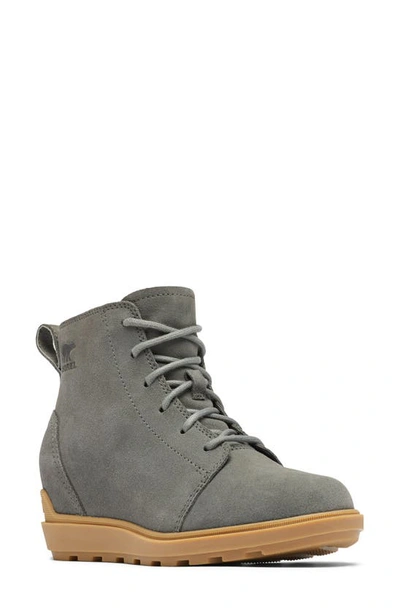 Sorel Evie Ii Waterproof Wedge Bootie In Quarry/ Gum 17