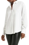 Splendid Stretch Cotton Poplin Button-up Shirt In White