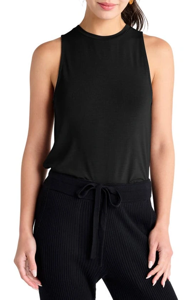 Splendid Curve Hem Tank In Black