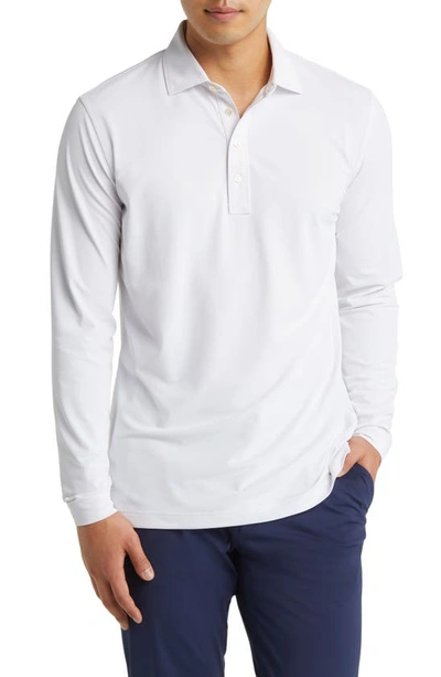 Peter Millar Soul Long Sleeve Performance Polo In White