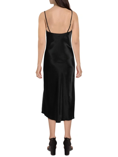 Bebe Womens Sateen Midi Slip Dress In Black