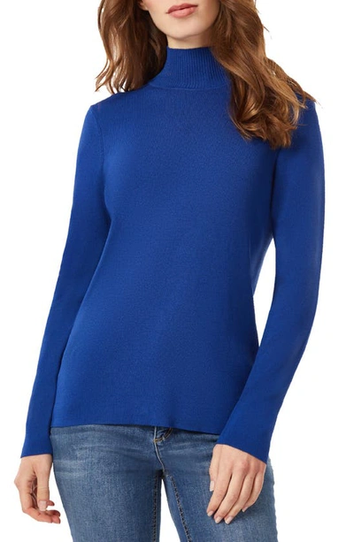 Jones New York Mock Neck Sweater In Blue