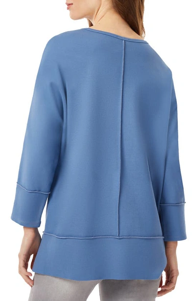 Jones New York Serenity Long Sleeve Tunic Top In Mineral Blue