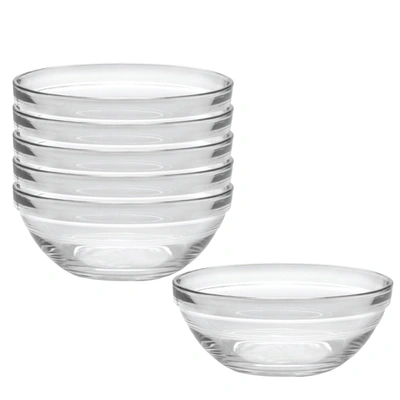 Duralex Made In France Lys Stackable Glass Bowl, Set Of 6 In Multi