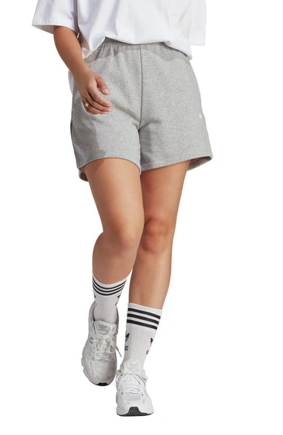Adidas Originals Cotton Blend French Terry Shorts In Medium Grey Heather