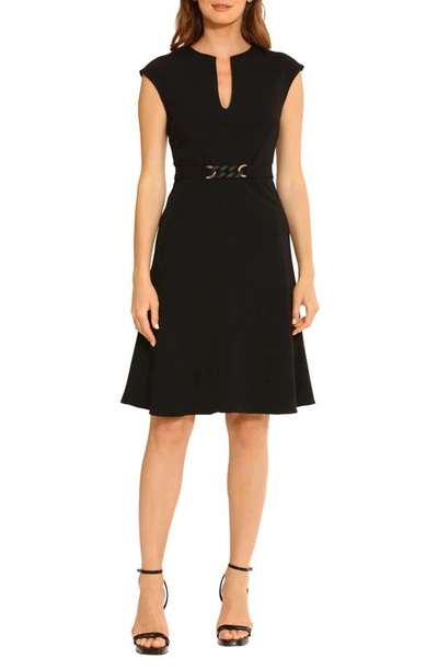Maggy London Belted Sheath Dress In Black