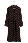 Baina Sulis Organic Cotton Robe In Tabac & Noir