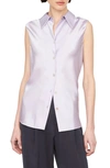 Vince Silk Button-up Blouse In Wisteria