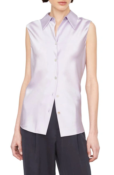 Vince Silk Button-up Blouse In Wisteria