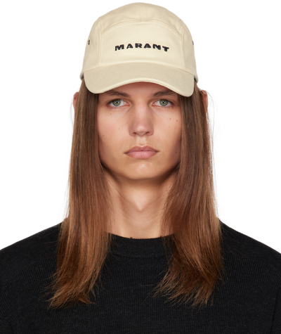 Isabel Marant Tedji Cotton Twill Baseball Cap In Beige