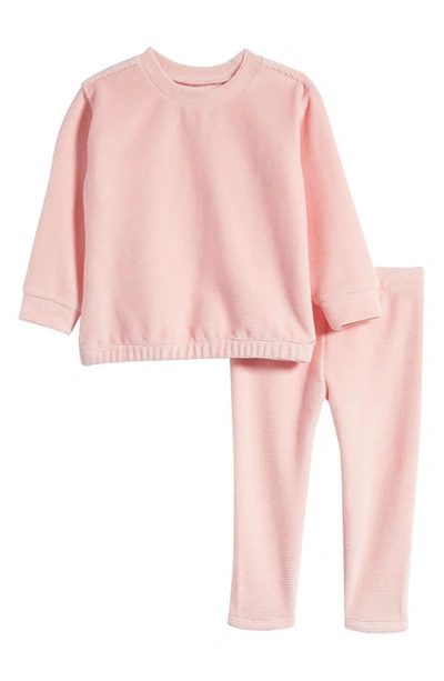 Tucker + Tate Babies' Plush Rib Sweatshirt & Pants Set In Pink English
