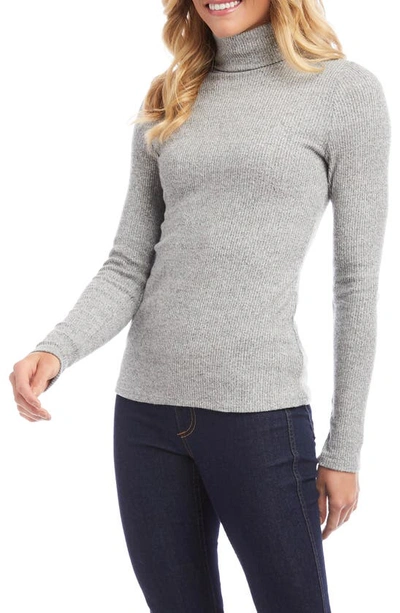 Fifteen Twenty Rib Turtleneck Top In Gray