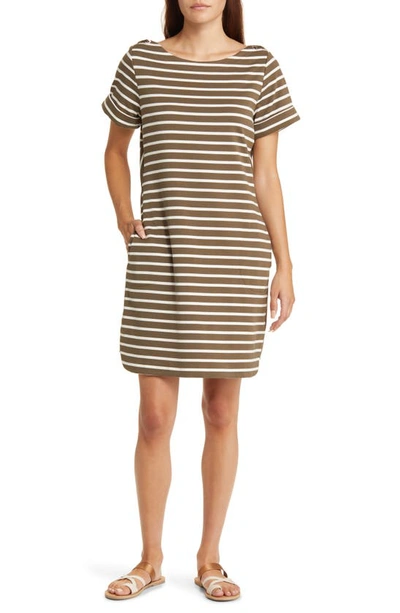 Tommy Bahama Jovanna Stripe Cotton Blend Knit Minidress In Dark Olive