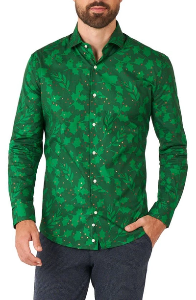 Opposuits Bright Berry Stretch Button-up Shirt In Green