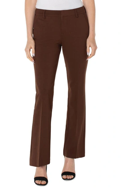 Liverpool Los Angeles Kelsey Flare Ponte Trousers In Brownstone