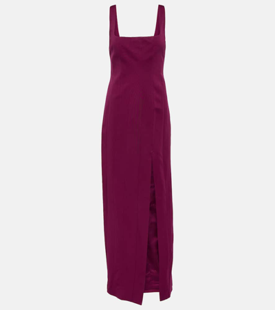 Staud Portrait Cotton-blend Maxi Dress In Syrah